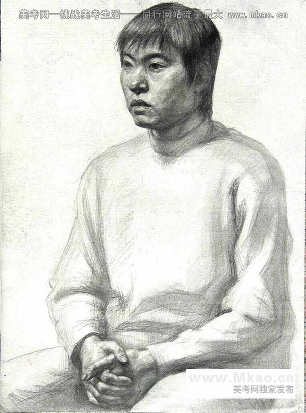 2008年中央美术学院人物素描优秀考卷