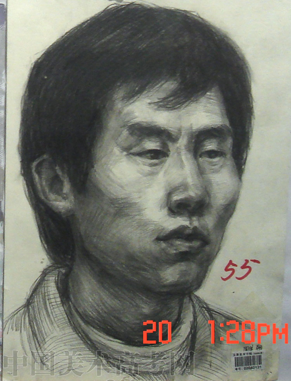 2005年天津美术学院高分头像素描校考试卷