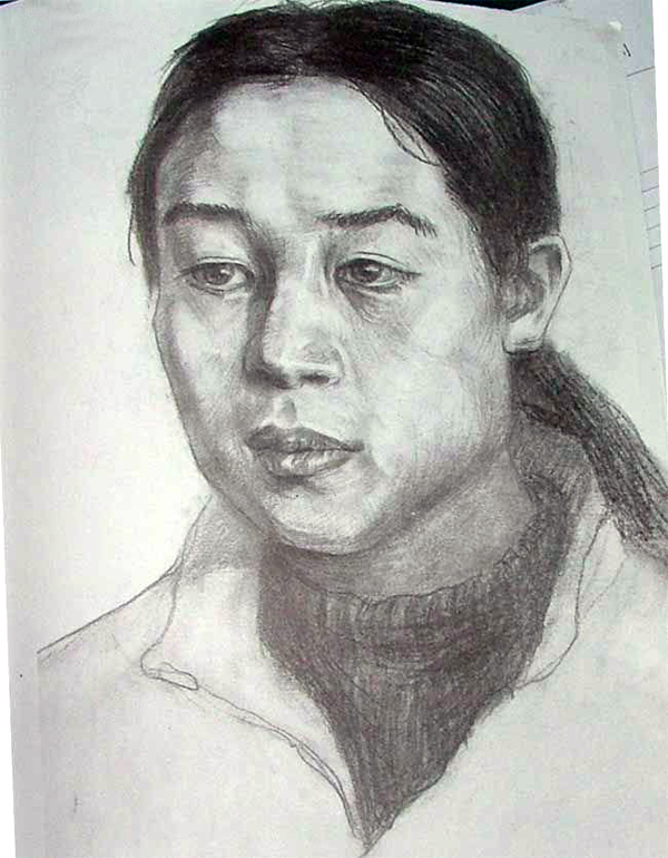 2005年天津美术学院高分头像素描作品